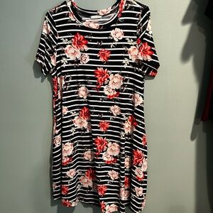 Floral Striped Dress